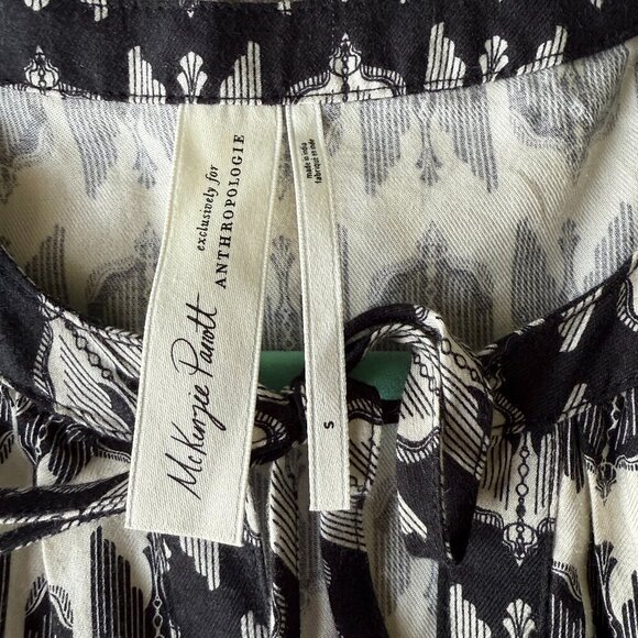 Anthropologie Ruffle-Sleeve  Mini Dress x McKenzie Parrott in Size Small - Picture 7 of 8